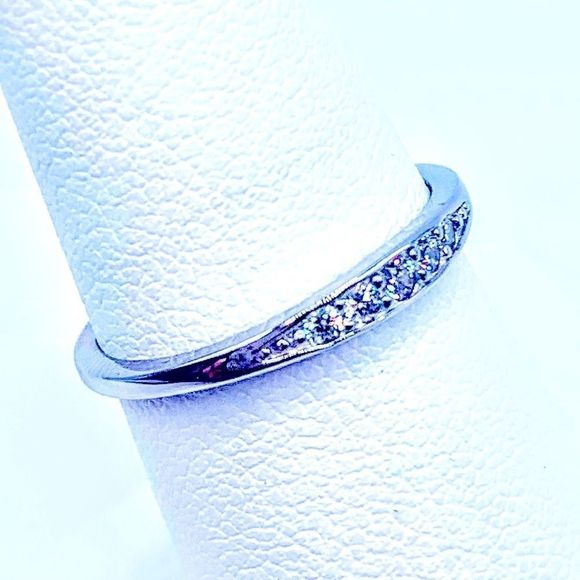 NEW! PAVE CZ S925 STERLING SILVER RHODIUM PLTD STACKING RING-SIZE 7! - Picture 10 of 14